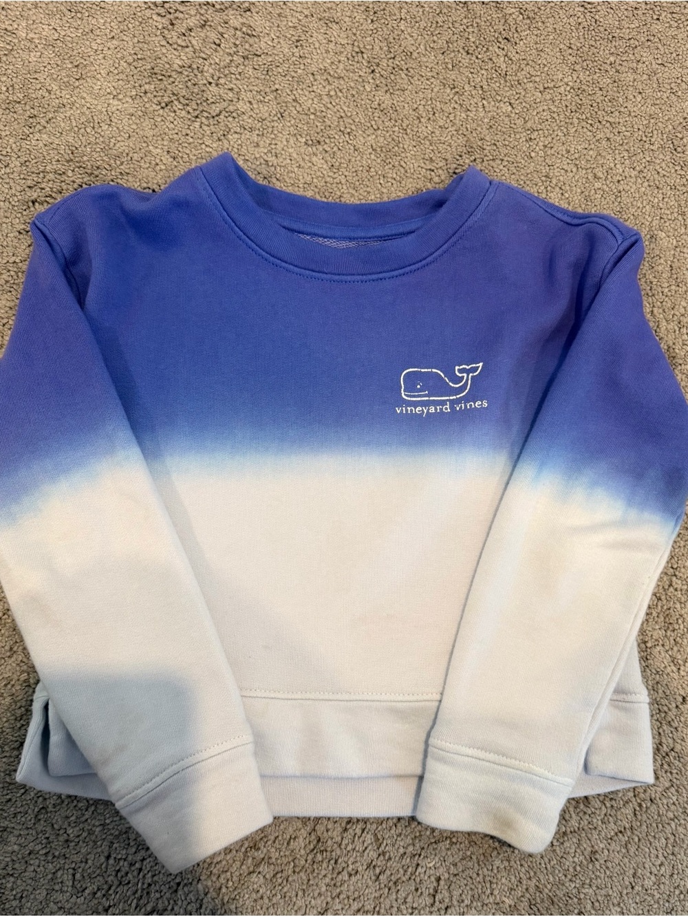 Vineyard Vines Blue to White Ombre Whale Pullover